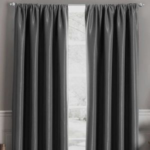 Pair Sebastian Charcoal Blackout Drapes